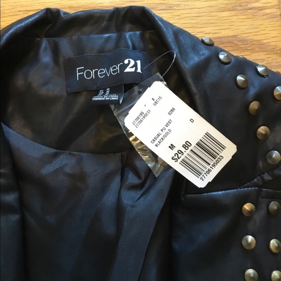 Forever 21 black leather jacket! With tag! - Picture 2 of 2
